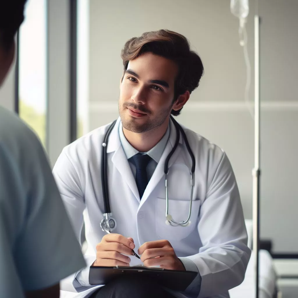 Врач консультирует пациента о процедуре
